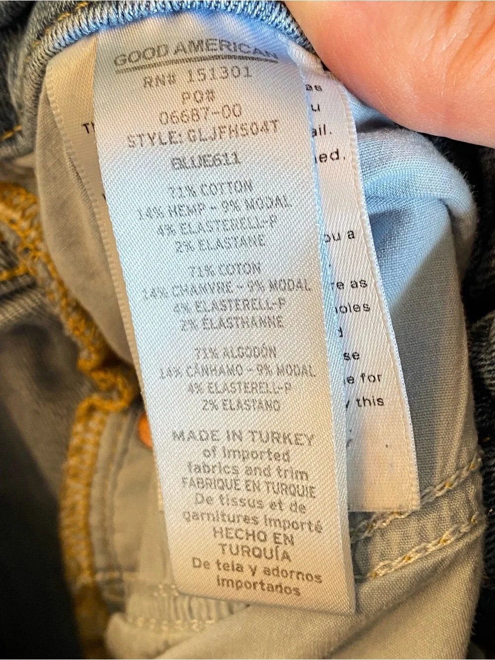 Good American Good Legs Crop Raw Hem Skinny Jeans Size 6/28 Medium Wash Stretch